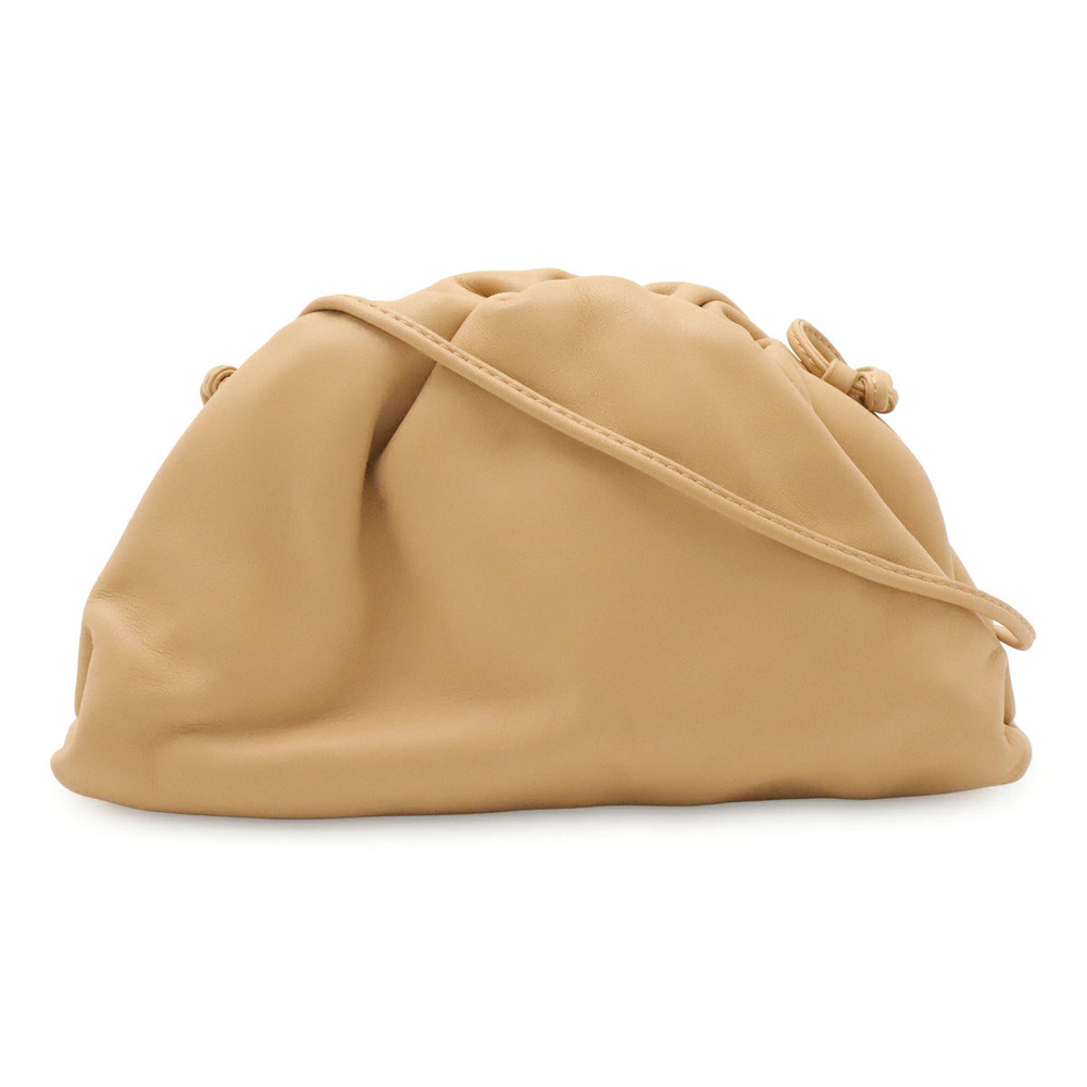 BOTTEGA VENETA The Pouch Clutch Crossbody Bag Clutch Leather Beige Cream